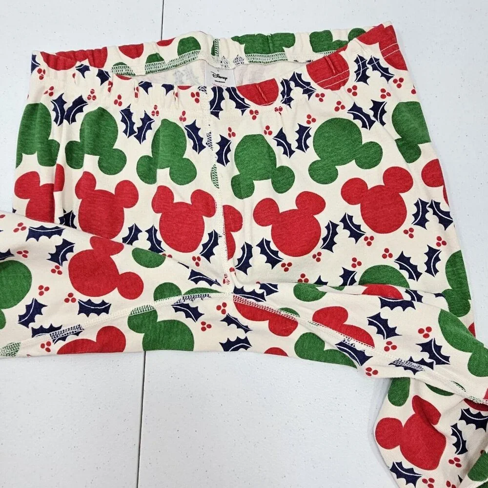 Hanna Andersson Girls Disney Christmas PJ Leggings Small Bottoms Organic Cotton